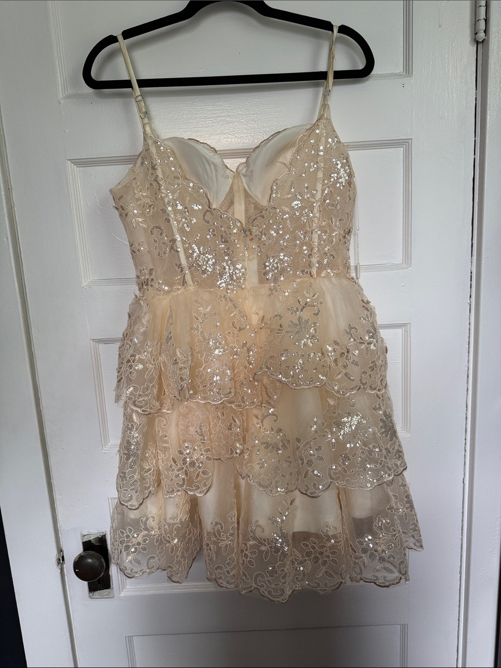 Gallery lace and sequin Bridal Dress in Champagne Coquette Fairy - Picture 7 of 11
